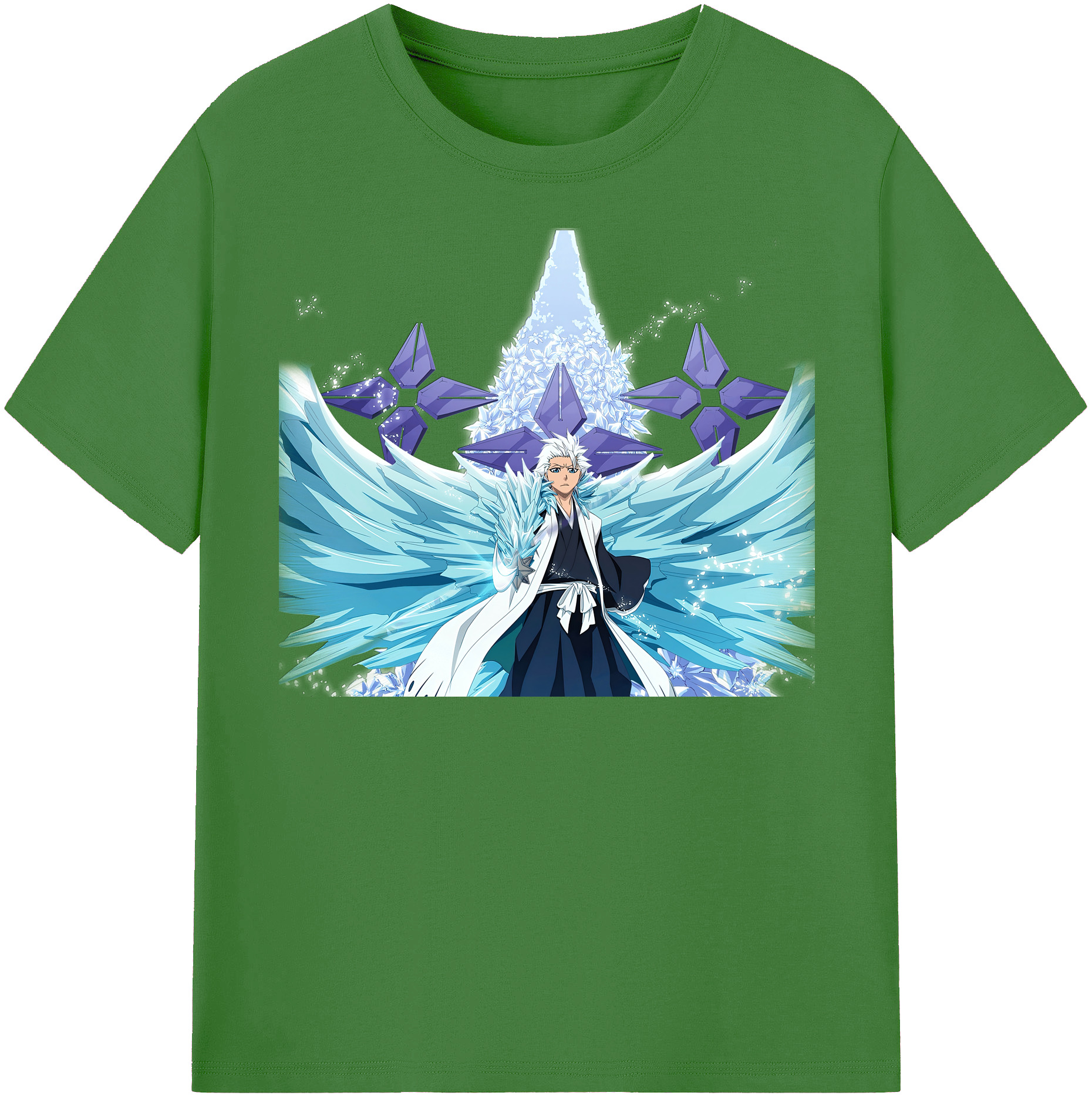 （画像用） ブリーチ 日番谷冬獅郎（ひつがや とうしろう） BLEACH Hitsugaya Toushirou レディースカジュアルプリントTシャツ（綿100％）